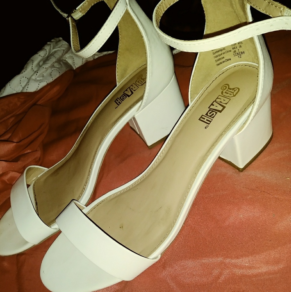 White chunky heels